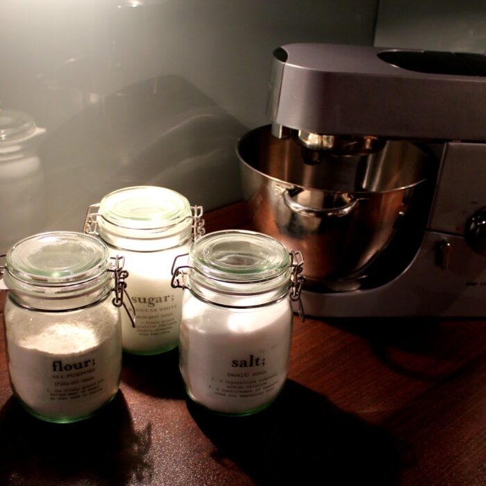 DIY Zucker, Mehl, Salzdosen mit Decal Folie beschriften