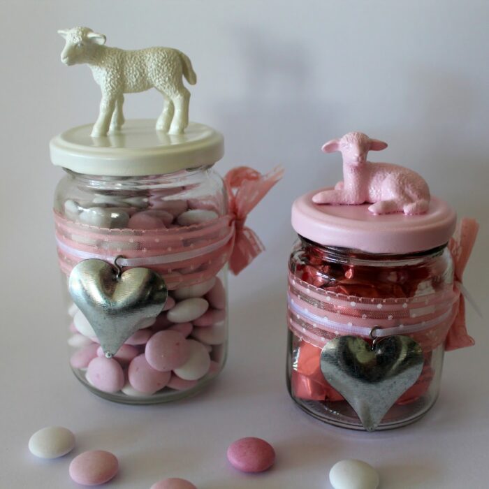 DIY Osterglas mit süßen Schafen