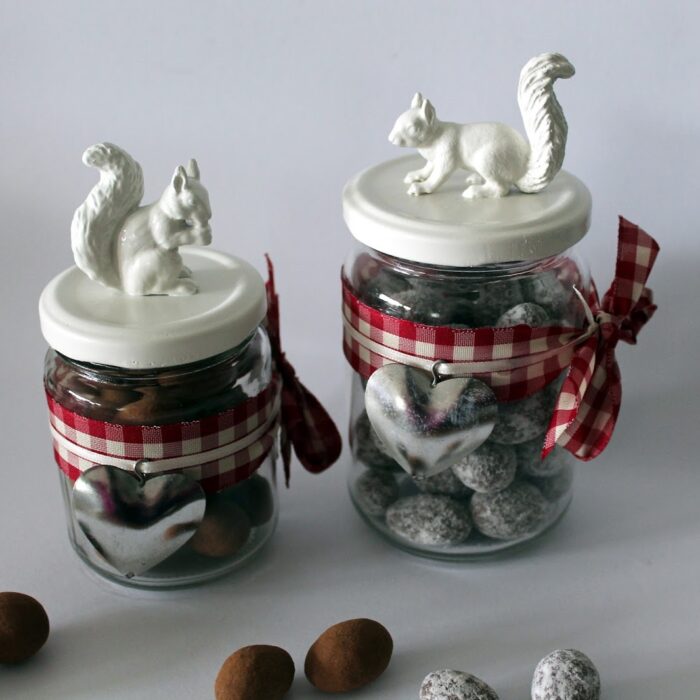 DIY Herbstglas mit Eichhörnchen schnell und einfach selbermachen - Herbstdeko