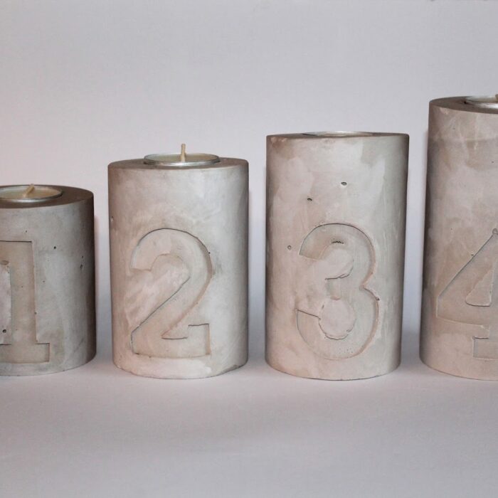 DIY Gips / Beton Kerzenhalter als Weihnachtskranz einfach selber machen