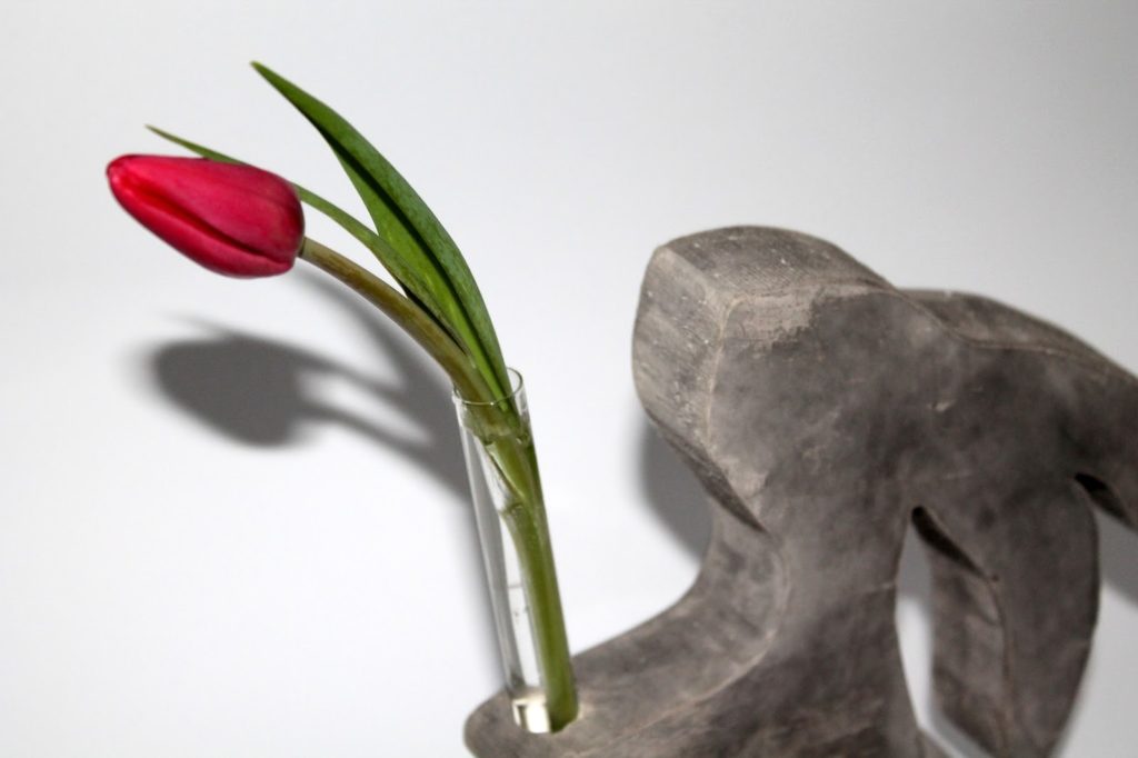 Hasenvase DIY, Basteln: Gips / Beton Hasenvase als Osterdekoration - DIYCarinchen