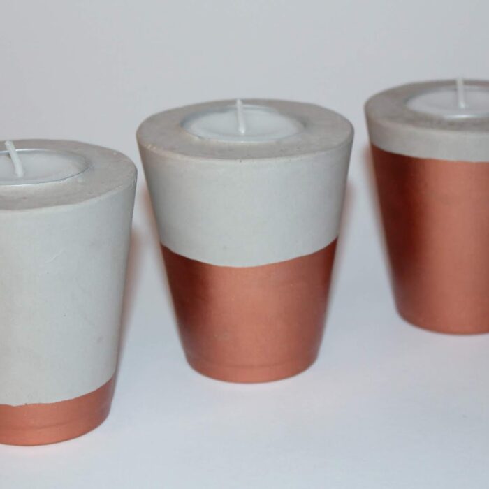 DIY Gips / Beton Teelichter in Kupfer schnell und einfach selber machen