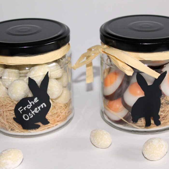 DIY Vorratsgläser mit Tafellackhasen Recycling / Upcycling ganz einfach selbermachen - perfekte Geschenkidee zu Ostern