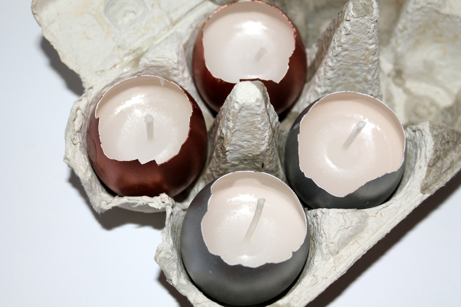 DIY Kerzeneier Silber und Kupfer einfach selber machen