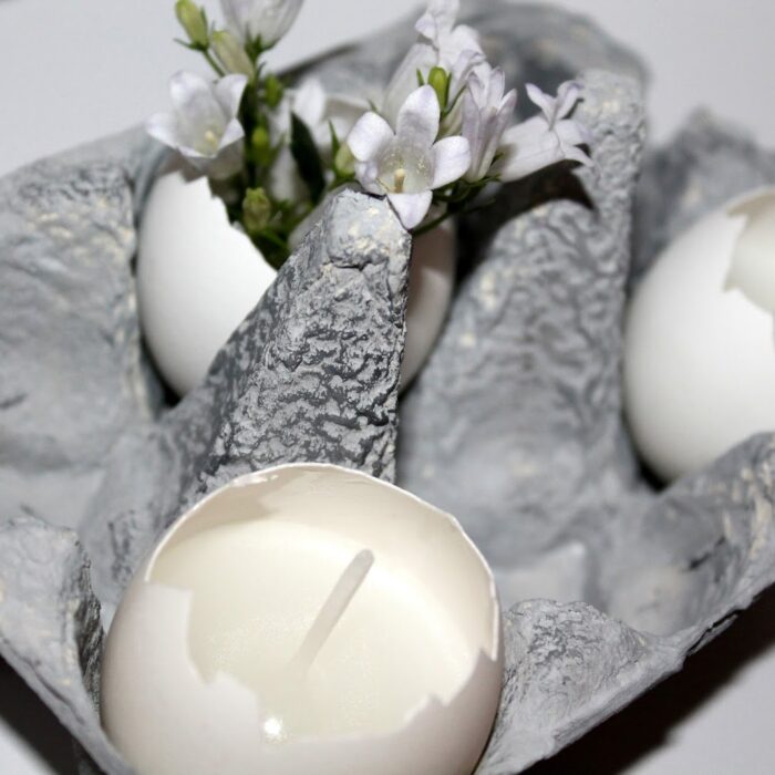 DIY Kerzeneier in Betonoptik Karton