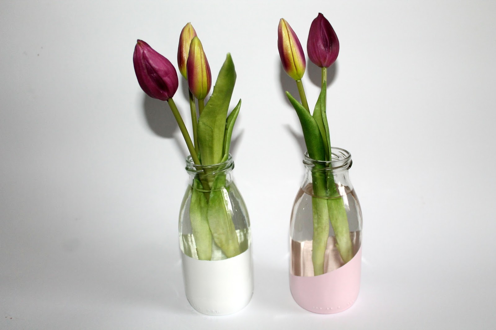 DIY Upcylcling / Recycling Vasen aus kleinen Milchflaschen einfach selber machen