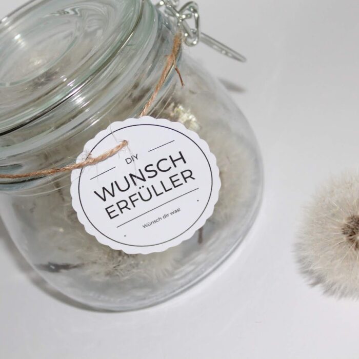 DIY Geschenk im Glas: Wunscherfüller Pusteblume selber machen + Free Printable