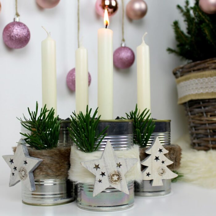 DIY Adventskranz aus alten Dosen basteln / Recycling: modern Art