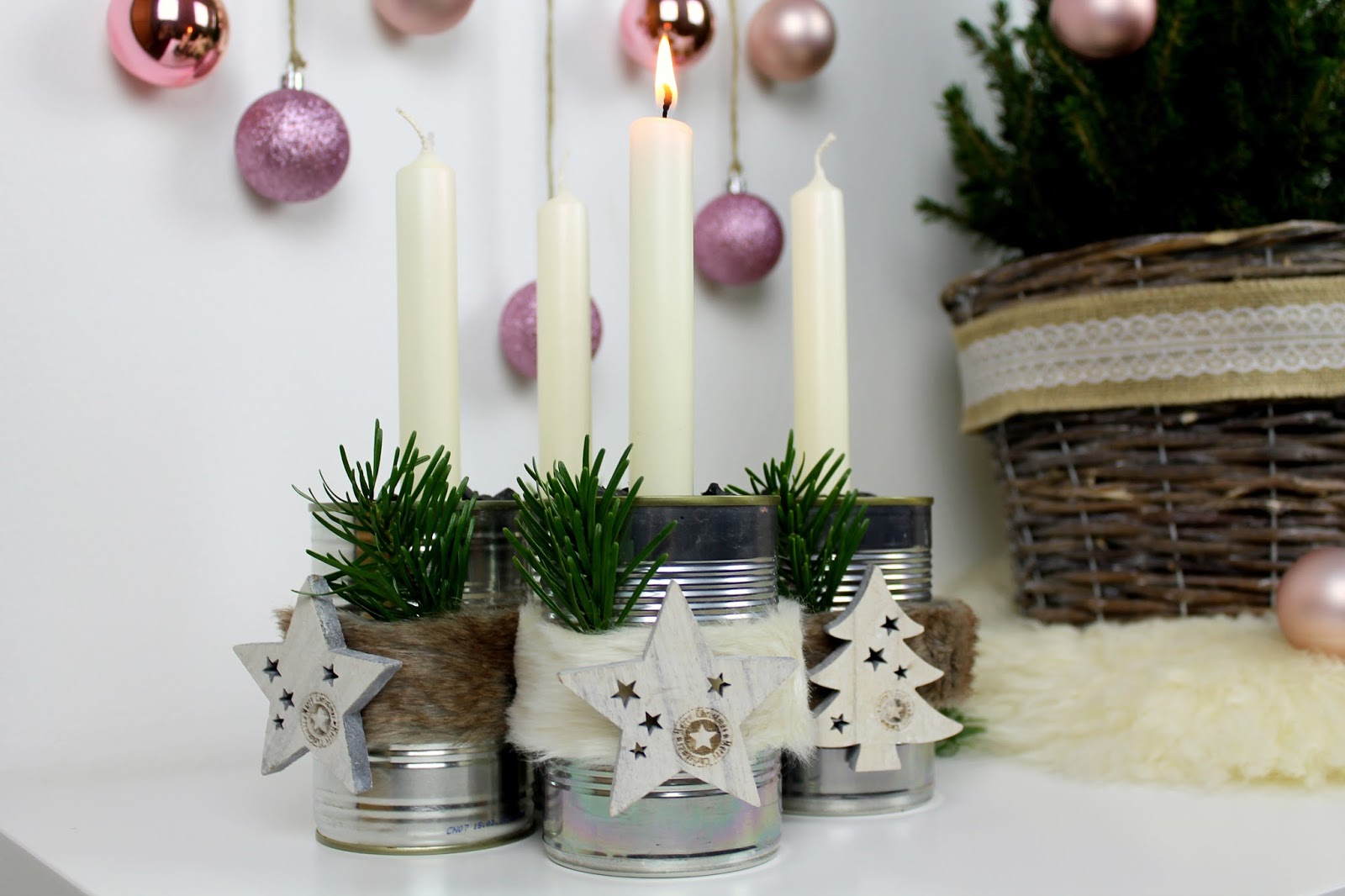 DIY Adventskranz aus alten Dosen basteln / Recycling: modern Art