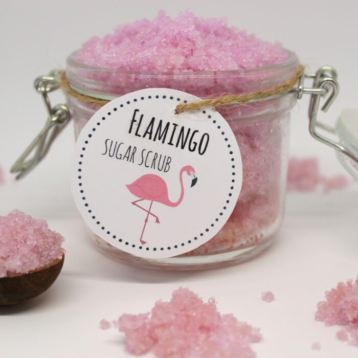 Das perfekte Geschenk zum Valentinstag: DIY Sugar Scrub Flamingo selber machen + Video! mit gratis Printable