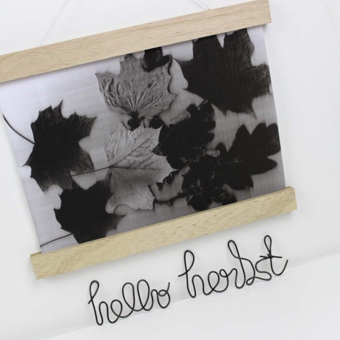 DIY: Herbstbild in einer Posterleiste ganz einfach mit Blättern und einem Scanner selber machen