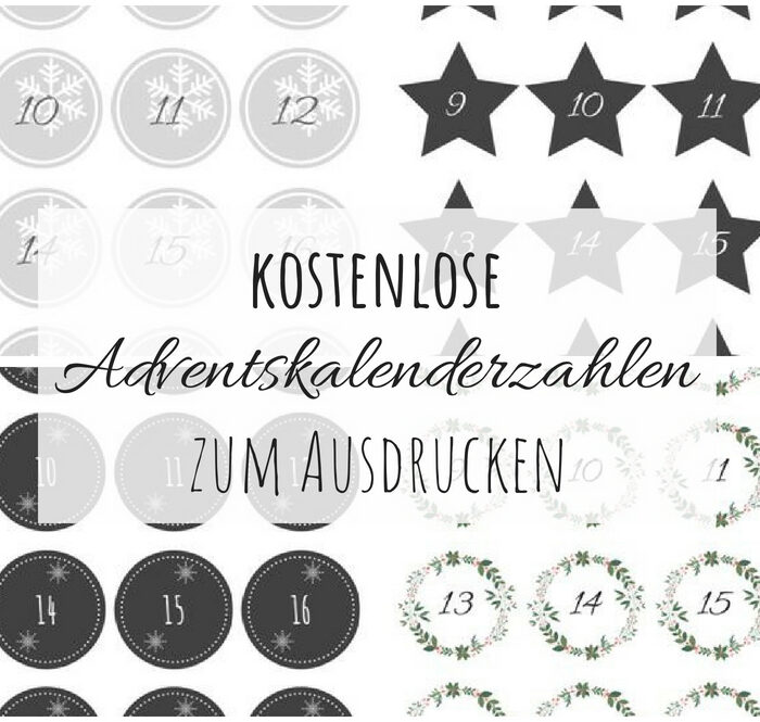 DIY kostenlose Adventskalender Zahlen als PDF zum Ausdrucken - mein Weihnachtsgeschenk für euch