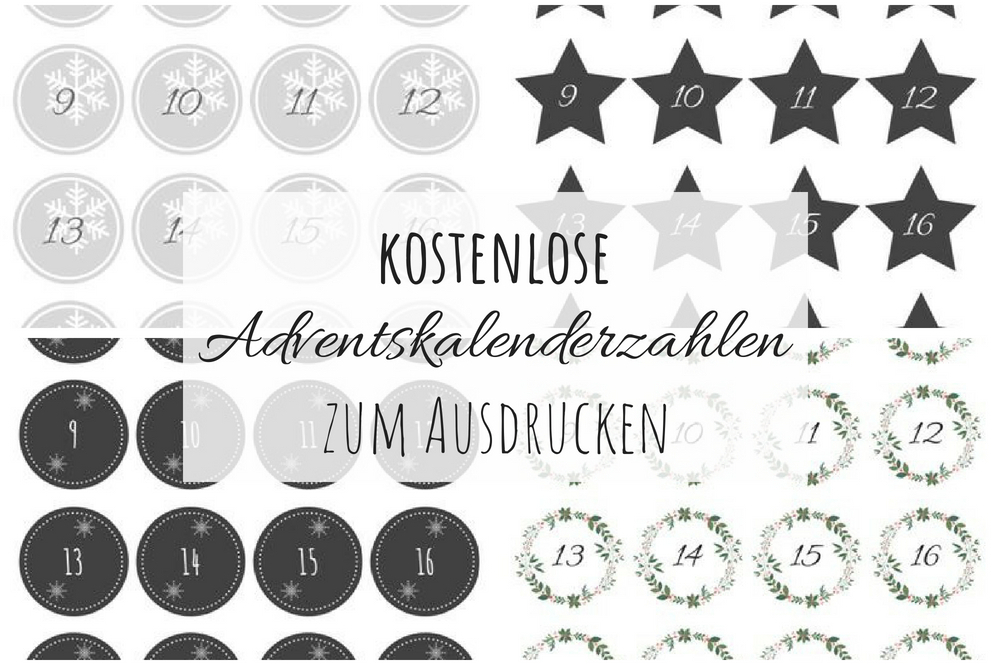 DIY kostenlose Adventskalender Zahlen als PDF zum Ausdrucken - mein Weihnachtsgeschenk für euch