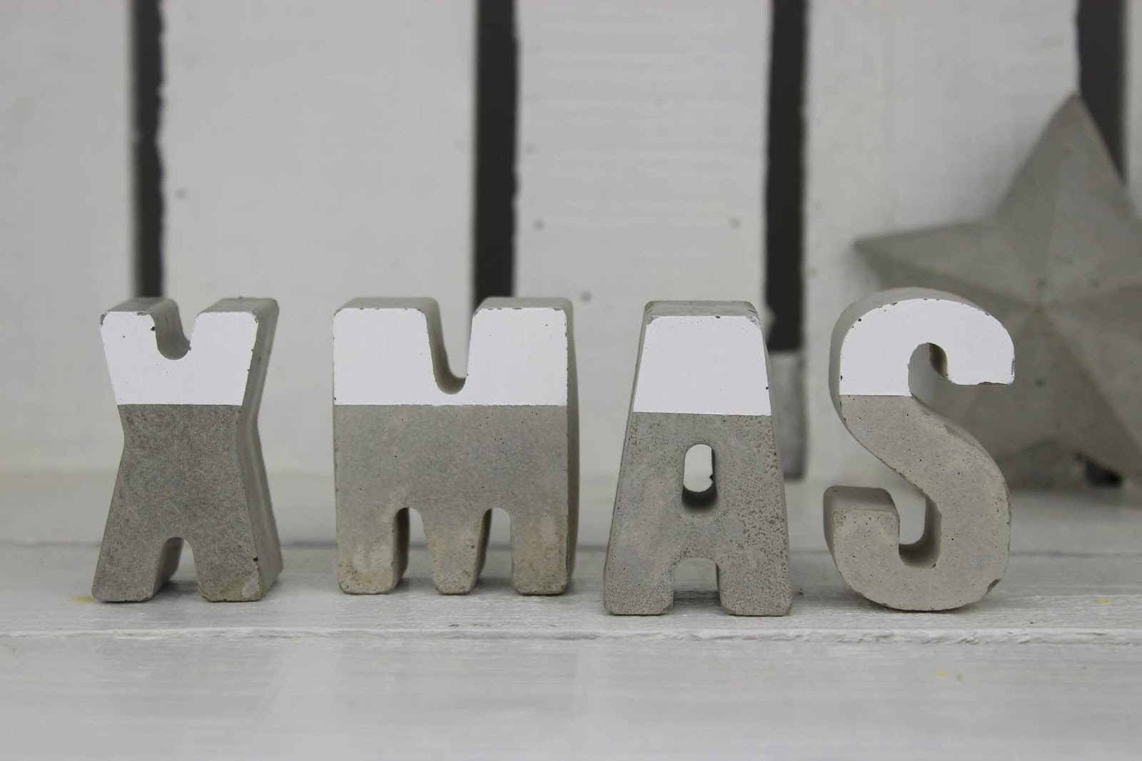XMAS Beton Buchstaben Weihnachten