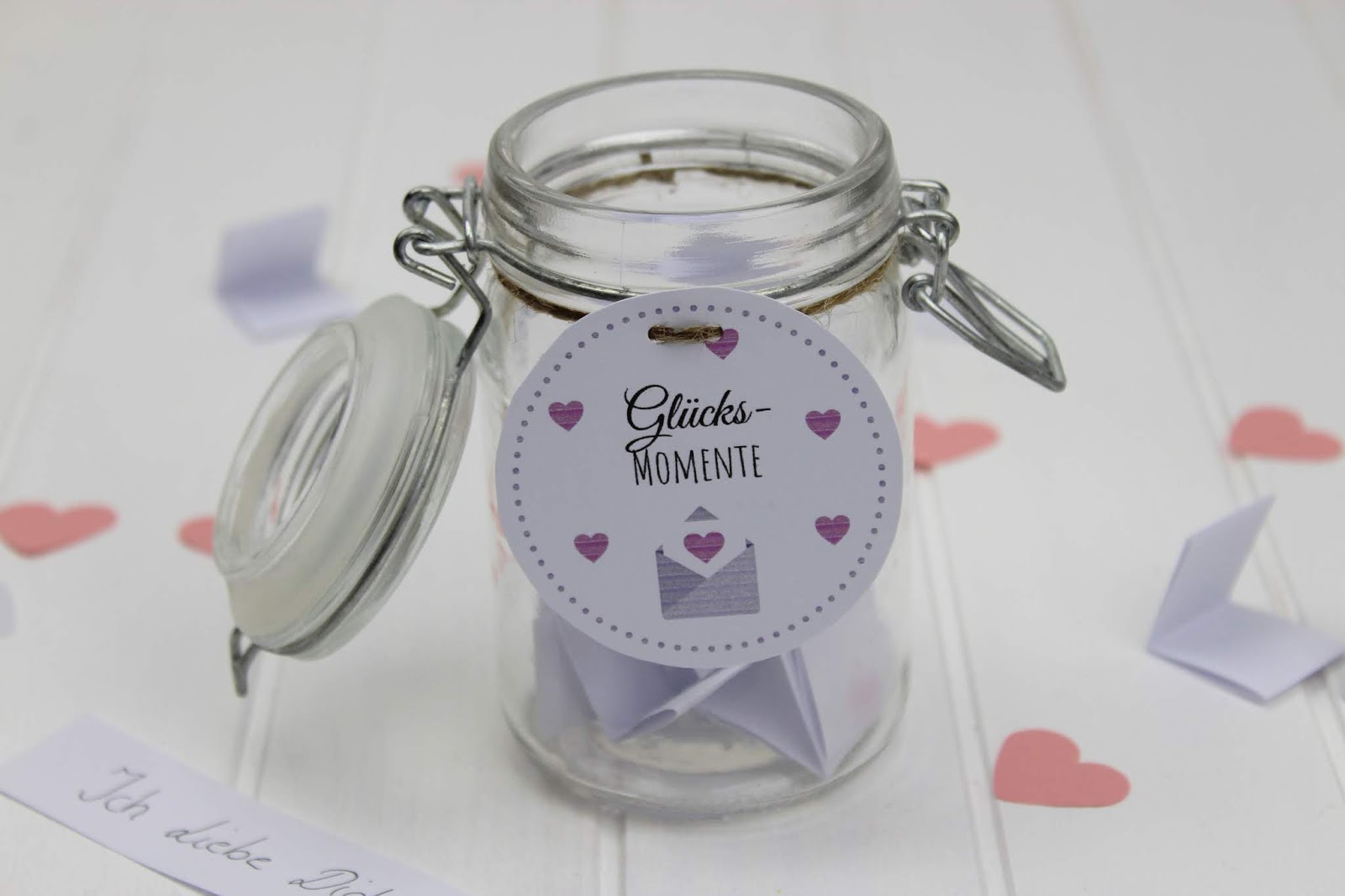 Geschenk, Liebesbrief im Glas