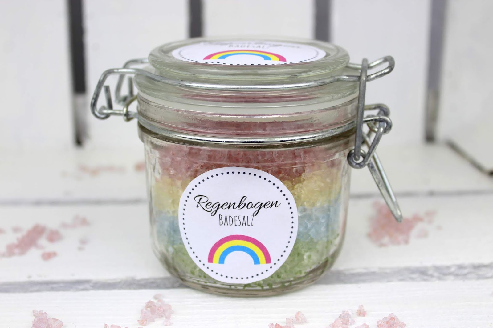 Regenbogen Badesalz selbstgemacht
