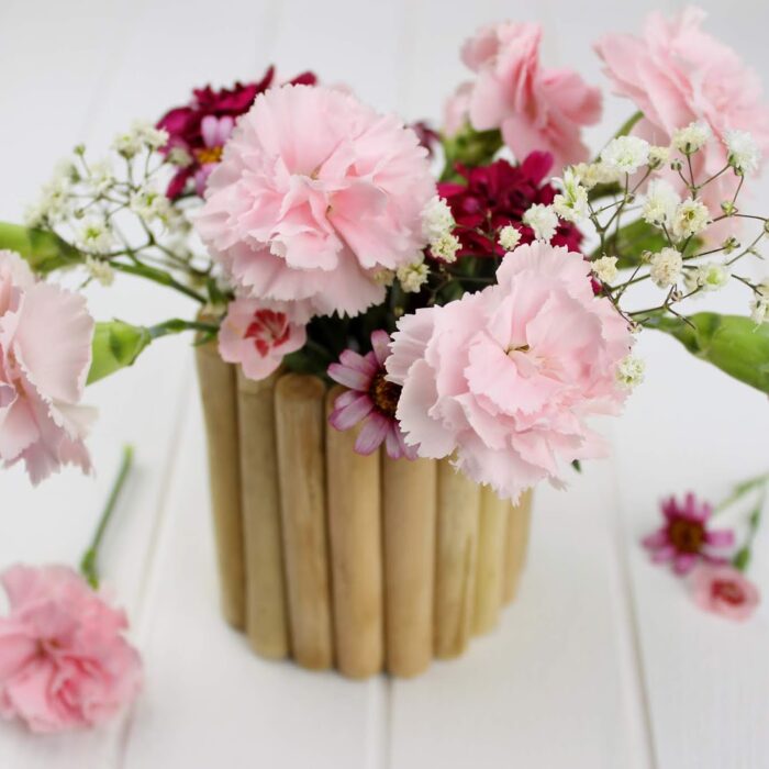 Deko, Vase, Holz, Blumen