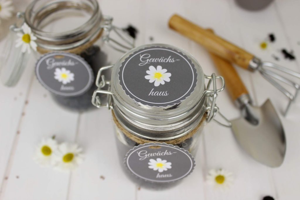 DIY - Mini Gewächshaus im Glas - perfekte Geschenkidee für den Sommer + gratis Etikett DIY - Mini Gewächshaus im Glas - perfekte Geschenkidee für den Sommer + gratis Etikett