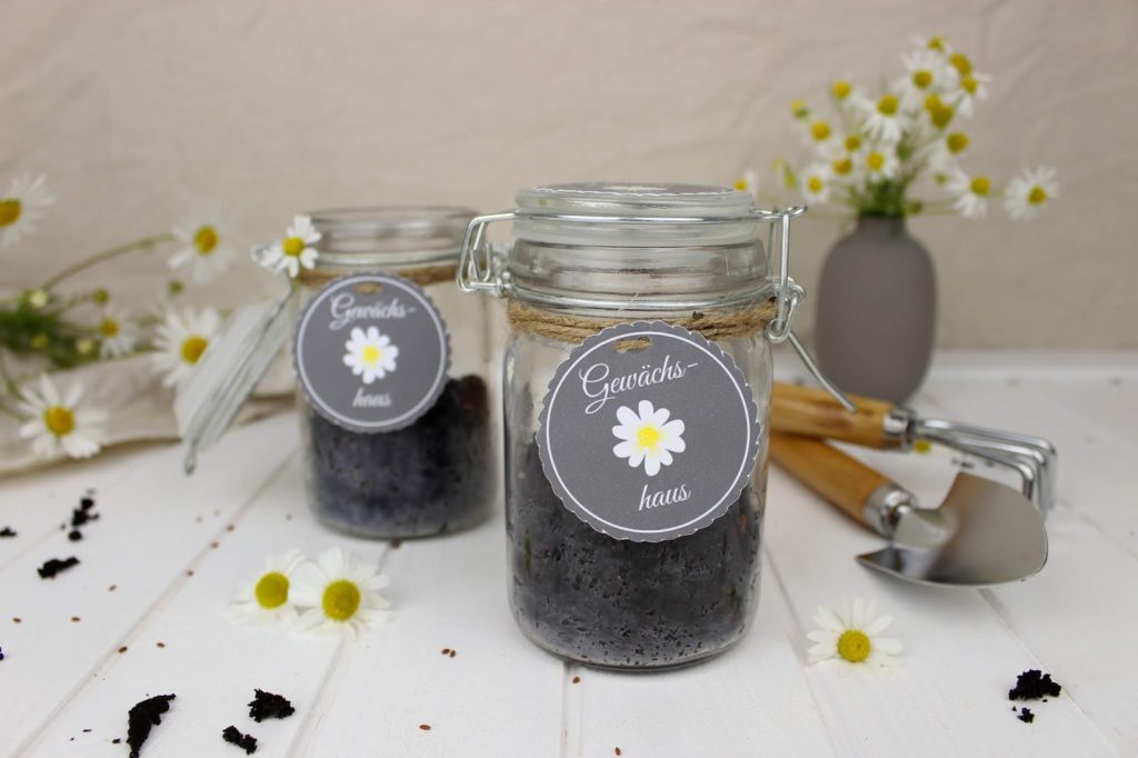 DIY - Mini Gewächshaus im Glas - perfekte Geschenkidee für den Sommer + gratis Etikett DIY - Mini Gewächshaus im Glas - perfekte Geschenkidee für den Sommer + gratis Etikett
