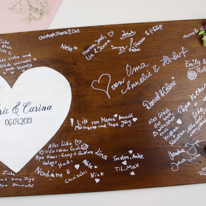 Gästebuch, Hochzeit, Holz
