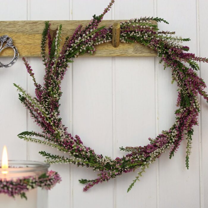 DIY – Blumenkranz aus Heidekraut (Erika) schnell und einfach selber machen – wunderschöne Herbstdeko