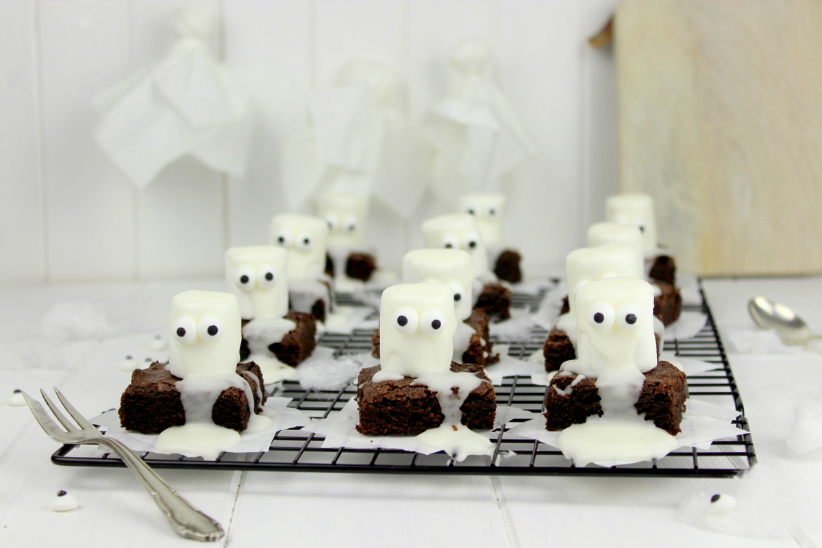Rezept Halloween Geister-Brownies