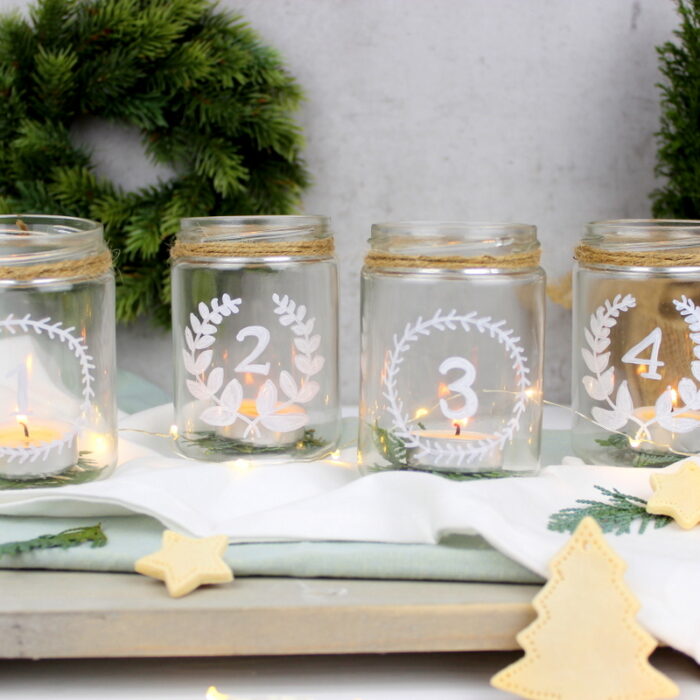 DIY – Upcycling Adventskranz aus alten Gläsern schnell und einfach selbermachen