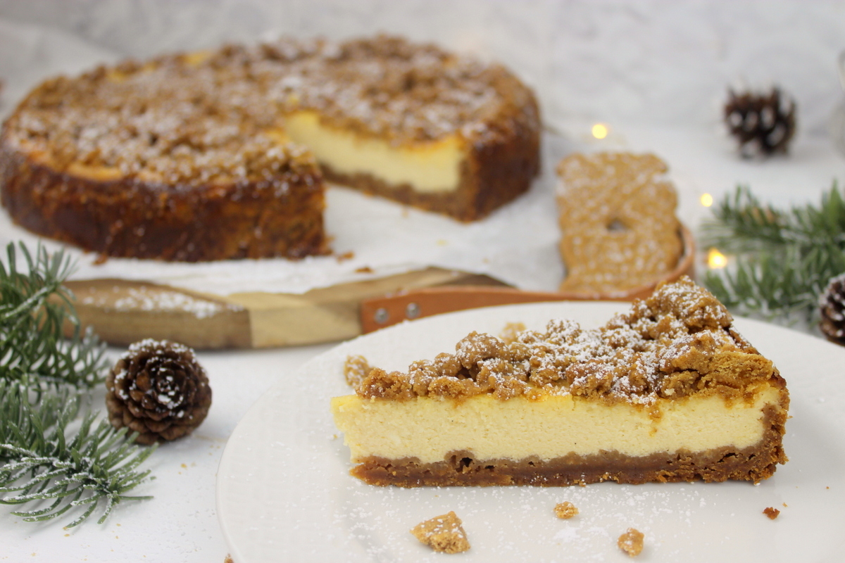 weihnachtlicher Spekulatius Cheesecake / Käsekuchen - einfaches Rezept