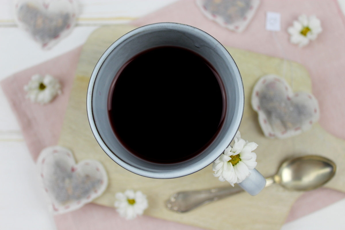 Herz Teebeutel mit Früchtetee einfach selber nähen