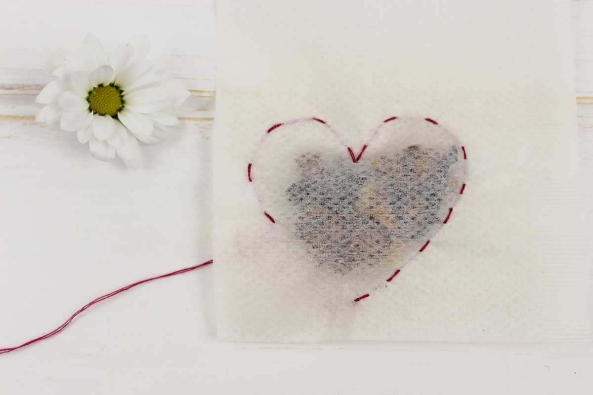 Herz Teebeutel mit Früchtetee einfach selber nähen