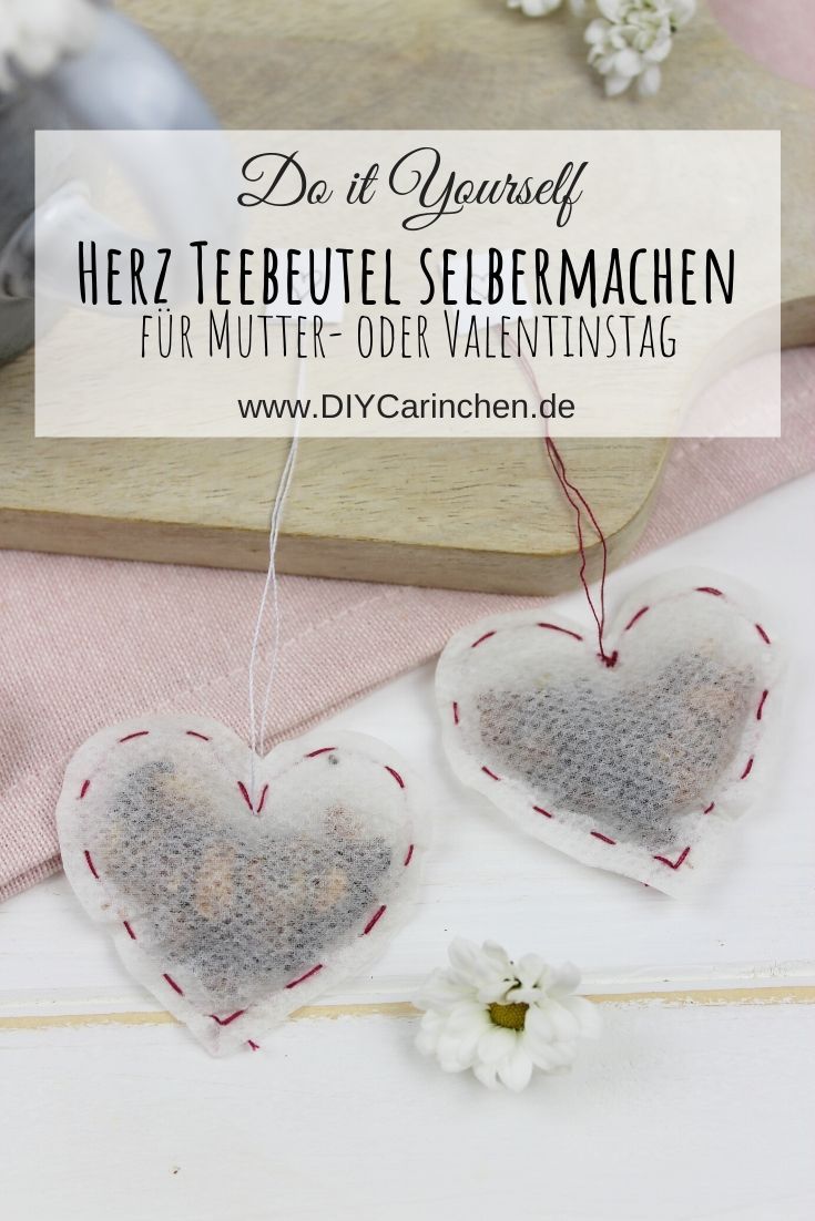 Herz Teebeutel mit Früchtetee einfach selber nähen