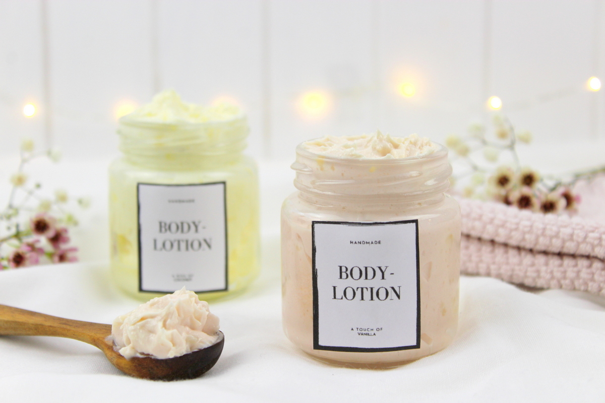 DIY Bodylotion in Vanille und Kokos in einem Einmachglas Kosmetik
