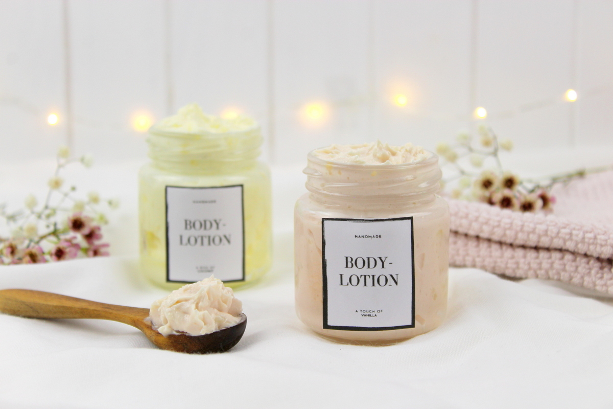 DIY Bodylotion in Vanille und Kokos in einem Einmachglas Kosmetik