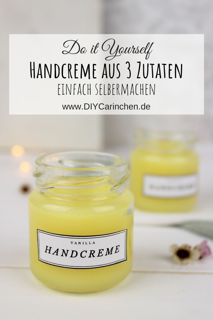 DIY Handcreme aus 3 Zutaten selber machen im Einmachglas
