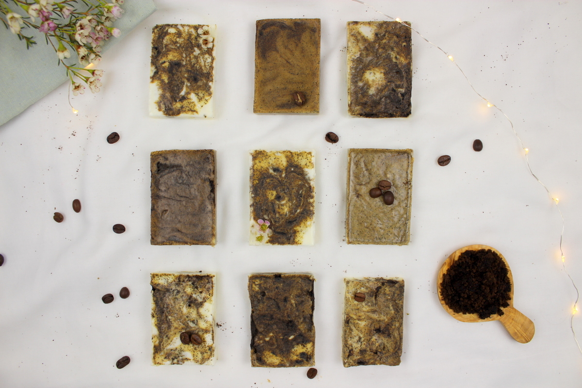 DIY selbstgemachte Kaffeeseife mit Peelingeffekt und Kaffeesatz