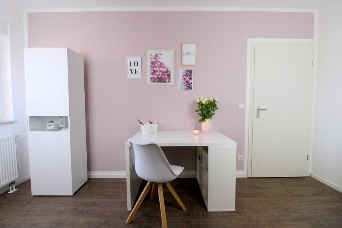 DIY Wände streichen mit Rand in rosa