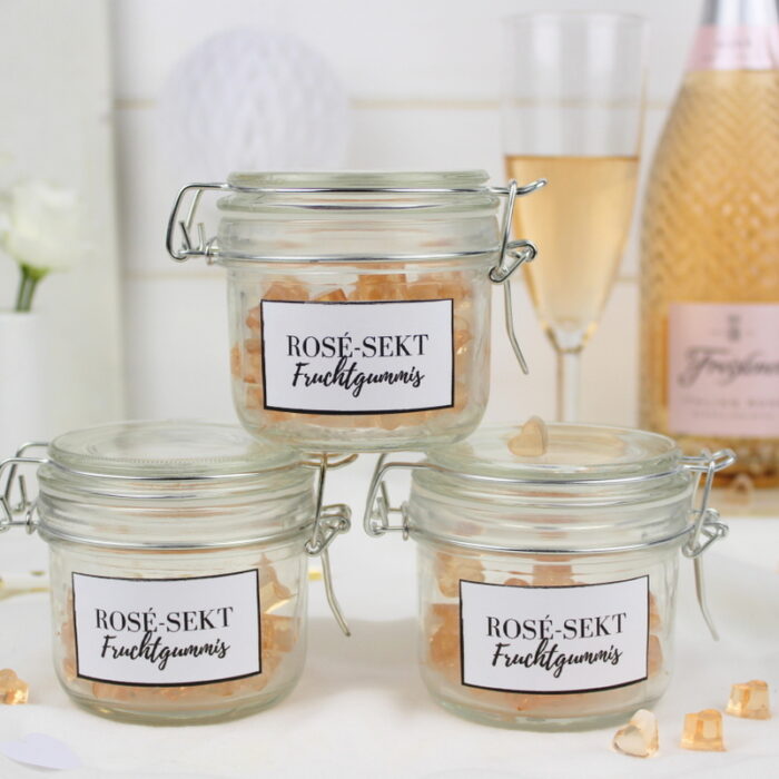 Rezept – Rosé-Schaumwein Fruchtgummi einfach selber machen – perfekte Geschenkidee