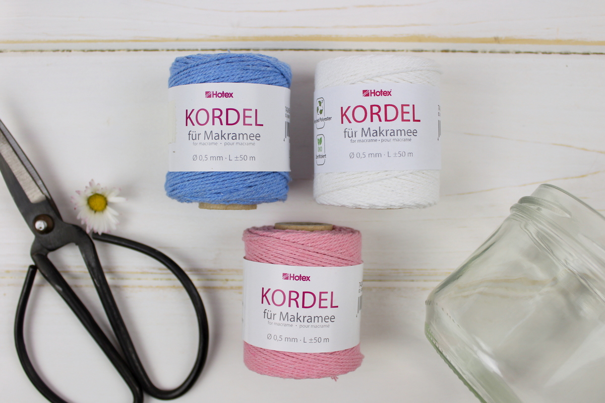 DIY Makramee Windlichter Kreuzknoten knüpfen