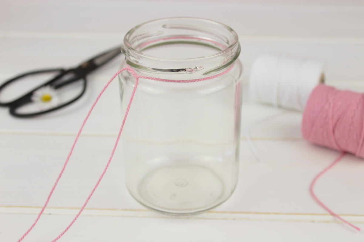 DIY Makramee Windlichter Kreuzknoten knüpfen