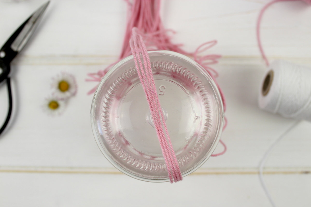 DIY Makramee Windlichter Kreuzknoten knüpfen