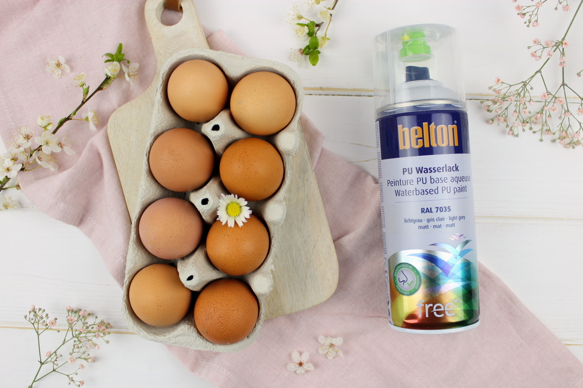 DIY selbstgemachte Osterdeko / Ostereier Kerze / Ostereier Vase und angesprühte Ostereier