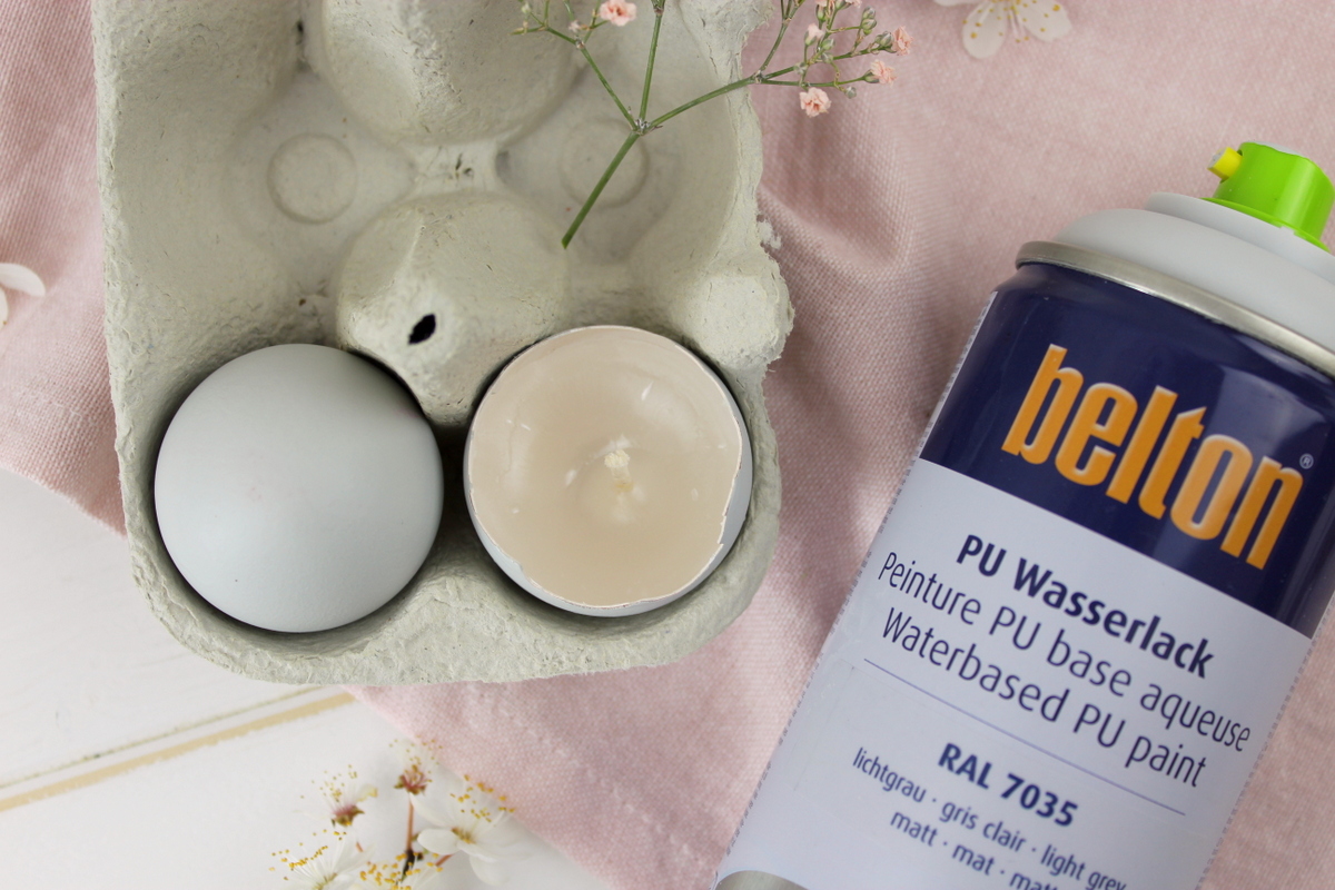 DIY selbstgemachte Osterdeko / Ostereier Kerze / Ostereier Vase und angesprühte Ostereier