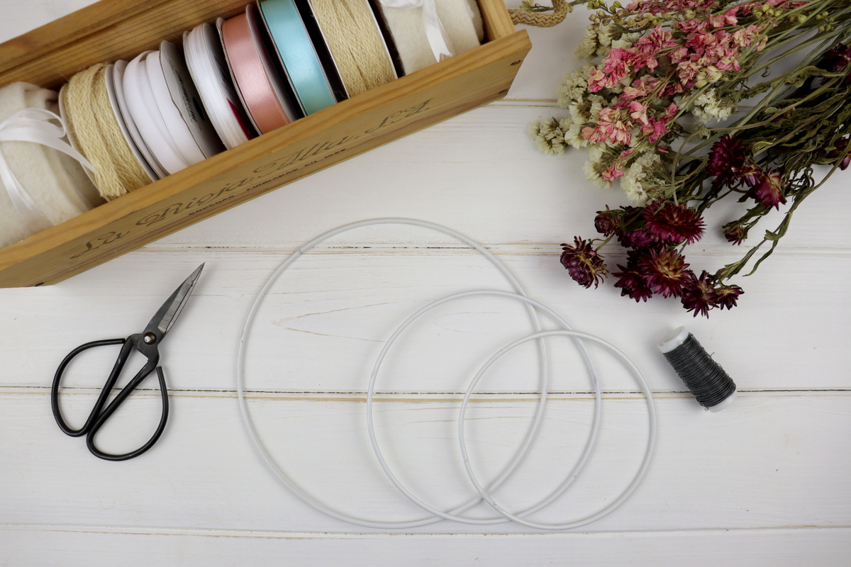 DIY Tüschilder aus Bändern und Drahtringen