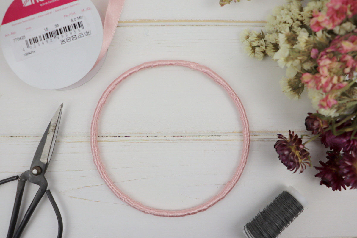 DIY Tüschilder aus Bändern und Drahtringen