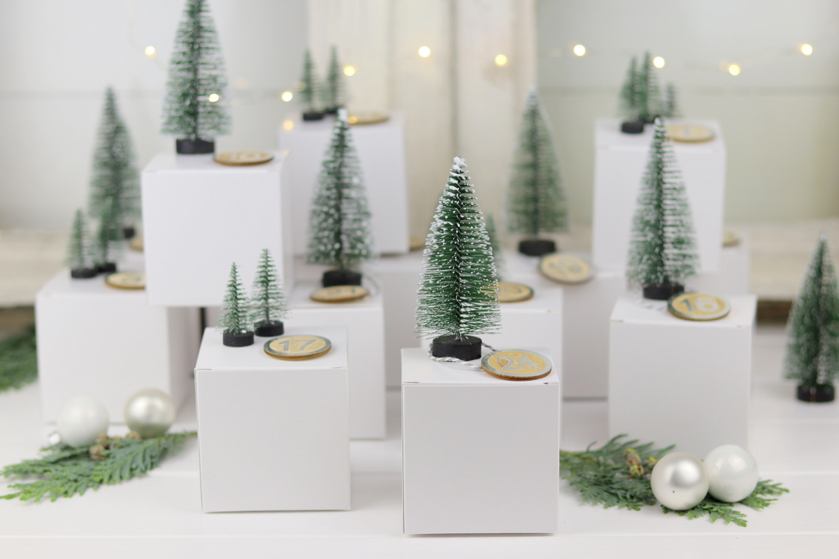 DIY Adventskalender mit Tannenbäumen selber machen