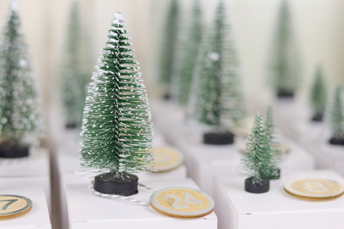 DIY Adventskalender mit Tannenbäumen selber machen