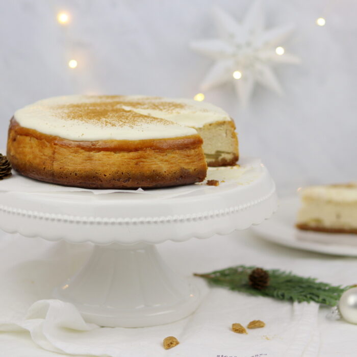Rezept – weihnachtlicher Apfel-Zimt-Cheesecake mit Spekulatiusboden