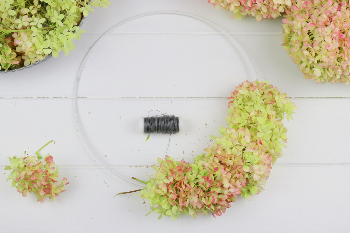 DIY Kranz aus Hortensien / Hortensienkranz einfach selber binden