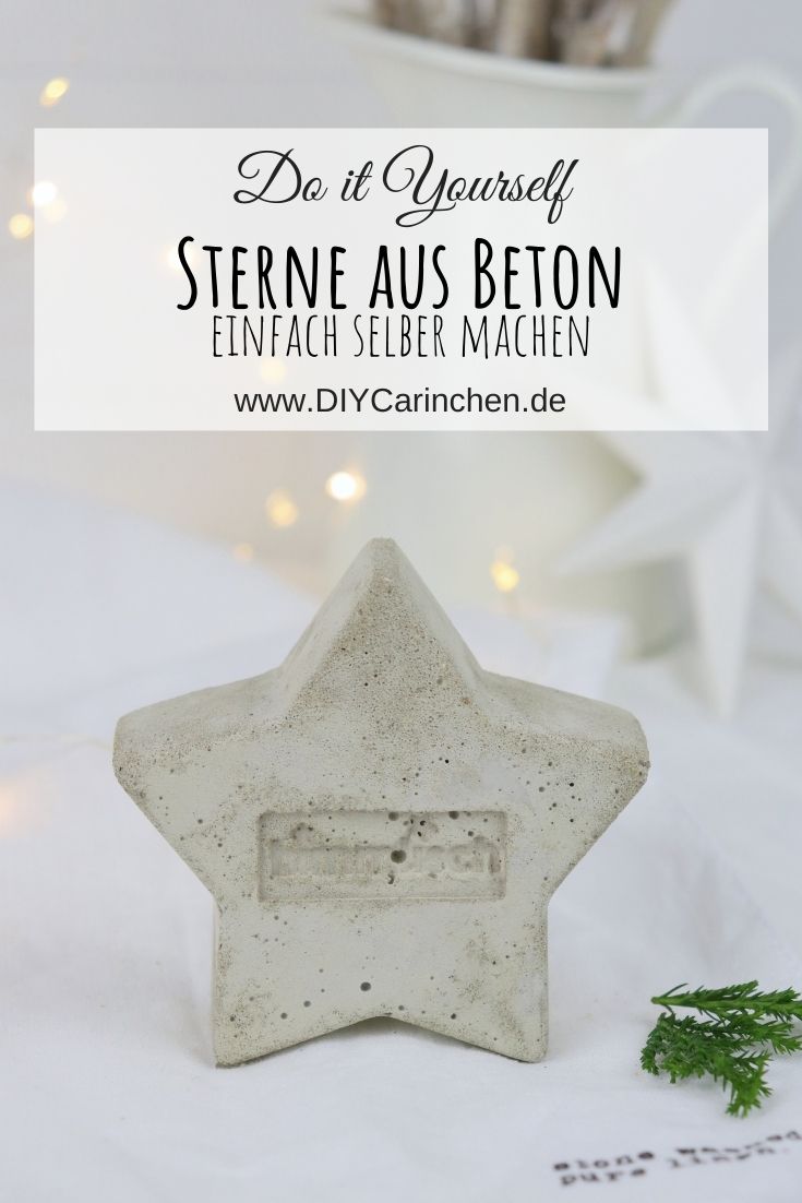 DIY - selbstgemachte Beton Sterne mit Prägung zu Weihnachten
