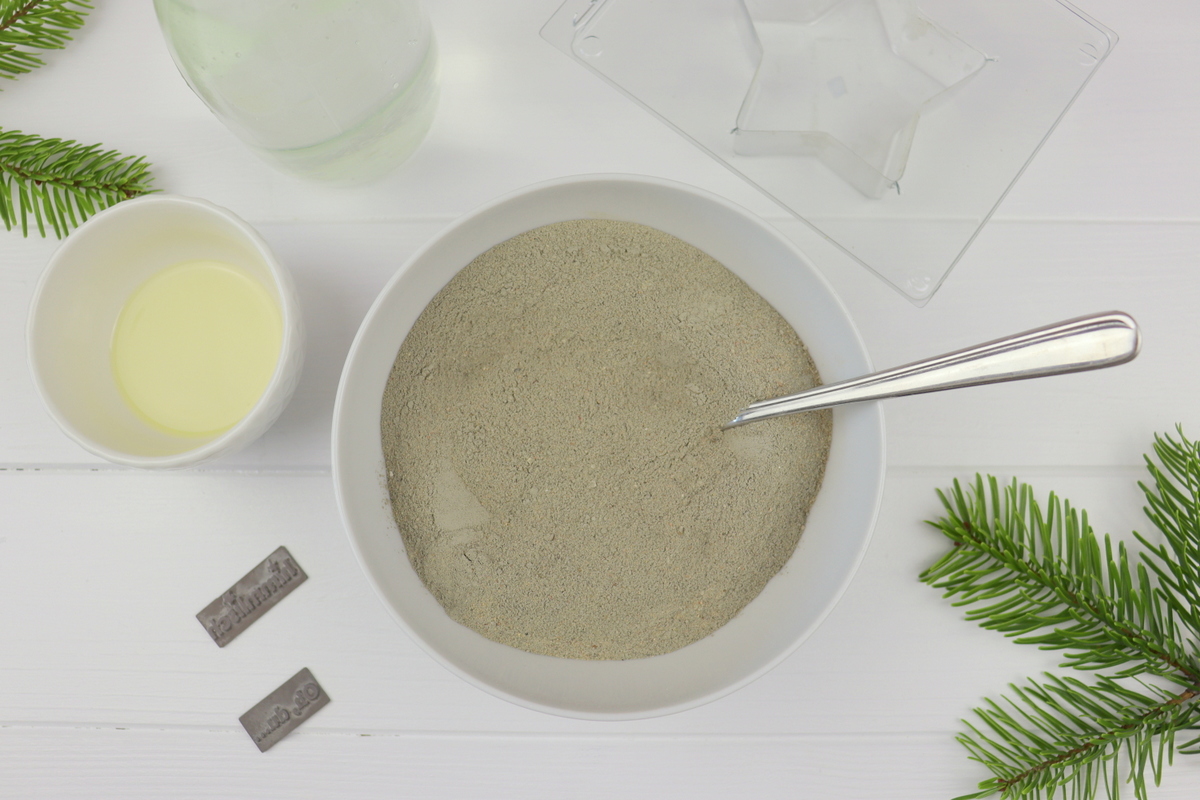 DIY - selbstgemachte Beton Sterne mit Prägung zu Weihnachten